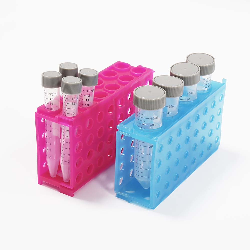 ULAB Plastic Multipurpose 3-Way Centrifuge Tube Rack Set, 2 Colors Red Blue, PP Material, Suitable for Tubes of Dia.≤30mm, UTR1017