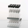 ULAB Test Tubes and Z shape Stainless Steel Tube Rack Set, 20pcs of Vol.15ml Tubes with Black Caps, Stainless Steel Tube Rack, Z shape, 25 Holes, UTR1013