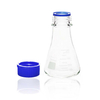 ULAB Scientific Erlenmeyer Flask with Blue Screw Cap, 8.5oz 250ml, 3.3 Borosilicate with Printed Graduation, Pack of 2, UEF1019
