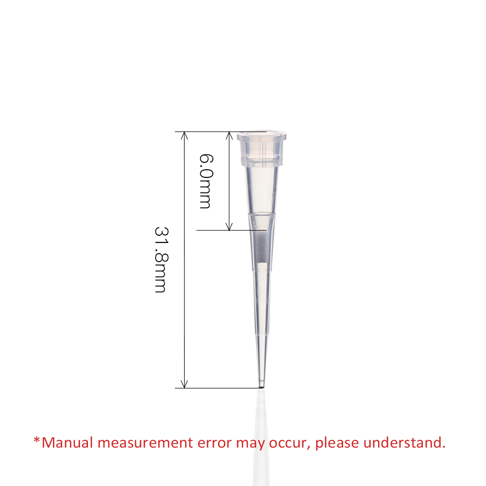 Disposable Pipette Tips with Filter, 960pcs of Vol. 10 µL, Molded Graduation, RNase Free, DNase Free, Nonpyrogenic, 96 Tips/Rack, 10 Racks/Box