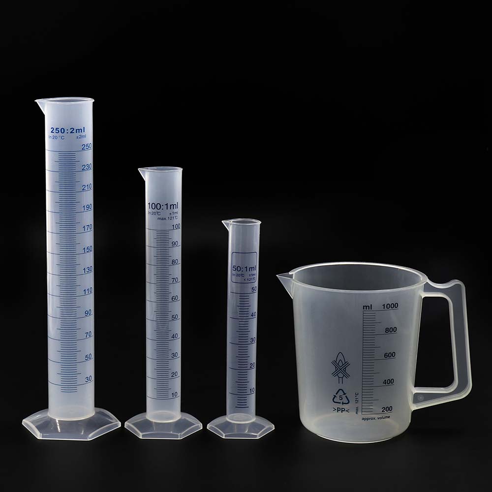 Ulab Handled Plastic Beaker And Measuring Cylinder Set 1pc Of 1000ml Handled Beakers 3 Size 9805