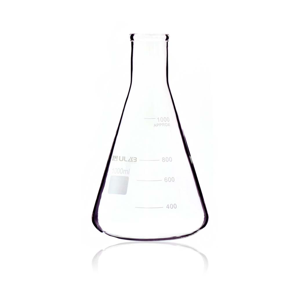 Baluue 2 Pcs Erlenmeyer Flask Borosilicate Glass Bottle Conical Flask with PTFE Screw Cap Laboratory Tool 500ml