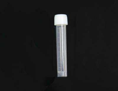 Transport tube with conical bottom/self-standing, PP material, VOL.10ml/16X94mm, with frosted writing area and molded graduation, cap in PE material