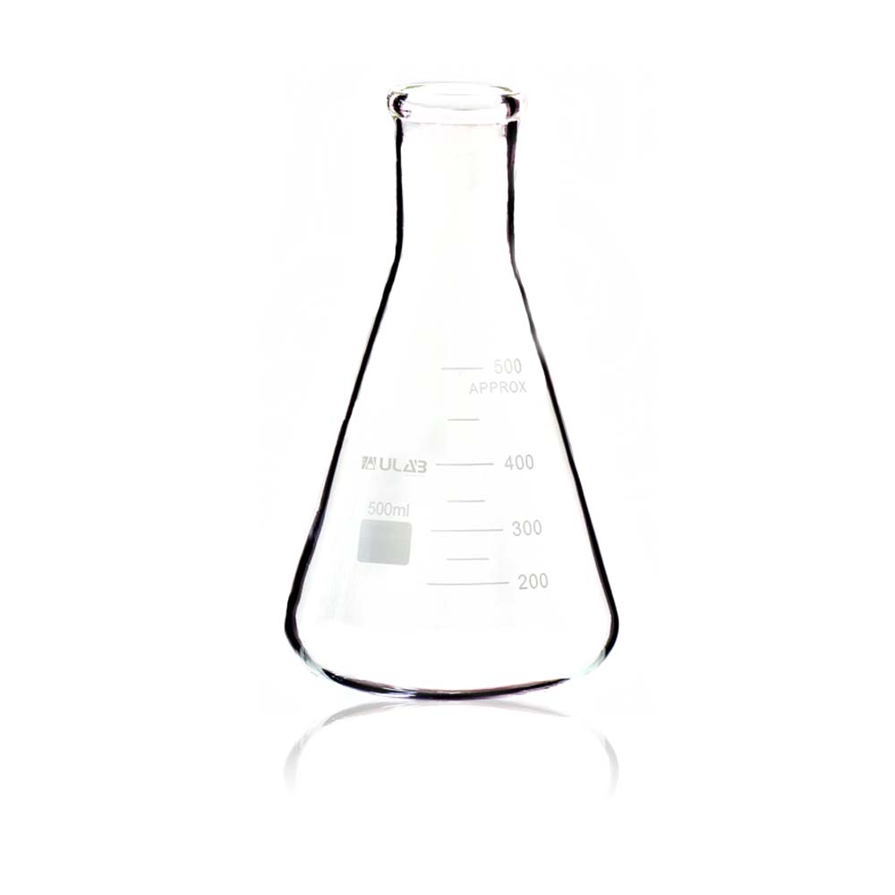 ULAB Scientific Narrow-Mouth Glass Erlenmeyer Flask Set, 3 Sizes 250ml 500ml 1000ml, 3.3 Borosilicate with Printed Graduation, UEF1022