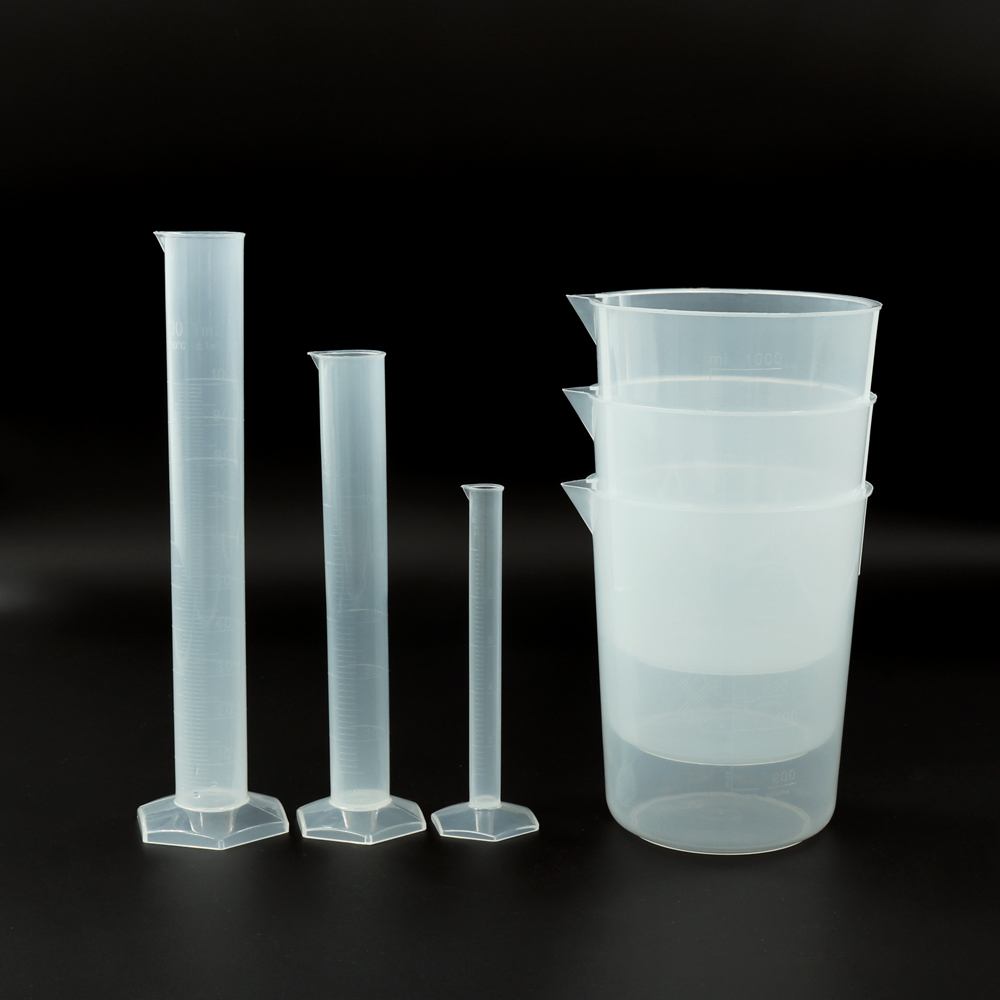 Ulab Scientific Stackable Graduated Plastic Beaker And Measuring Cylinder Set Including 3pcs Of 4572