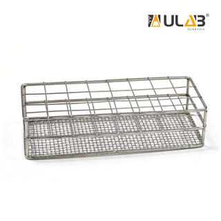 ULAB Stainless Steel Test Tube Rack, Wire Constructed, 24 Places, Suitable for Tubes of Dia.≤25mm, UTR1010