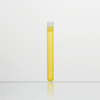 ULAB Plastic Test Tubes with Flange Stoppers, 50pcs of Dia.16x125mm Party Tubes, Yellow Color, 50pcs PE Flange Stoppers, Dia.16mm, Nature Color, UTT1020