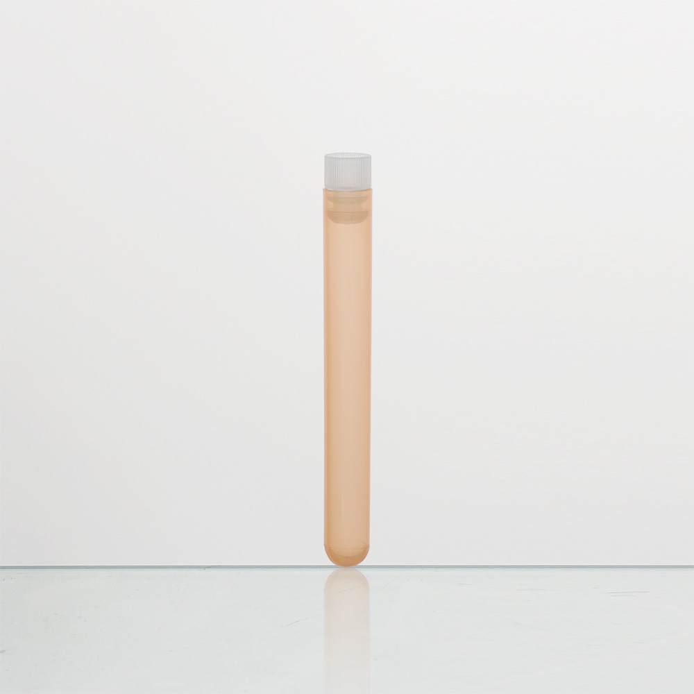 ULAB Plastic Test Tubes with Flange Stoppers, 50pcs of Dia.16x125mm Party Tubes, Orange Color, 50pcs PE Flange Stoppers, Dia.16mm, Nature Color, UTT1018